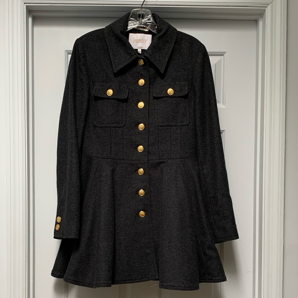 🎉2xHP🎉NWOT Laundry ByShelli Segal Gray Coat Sz 6